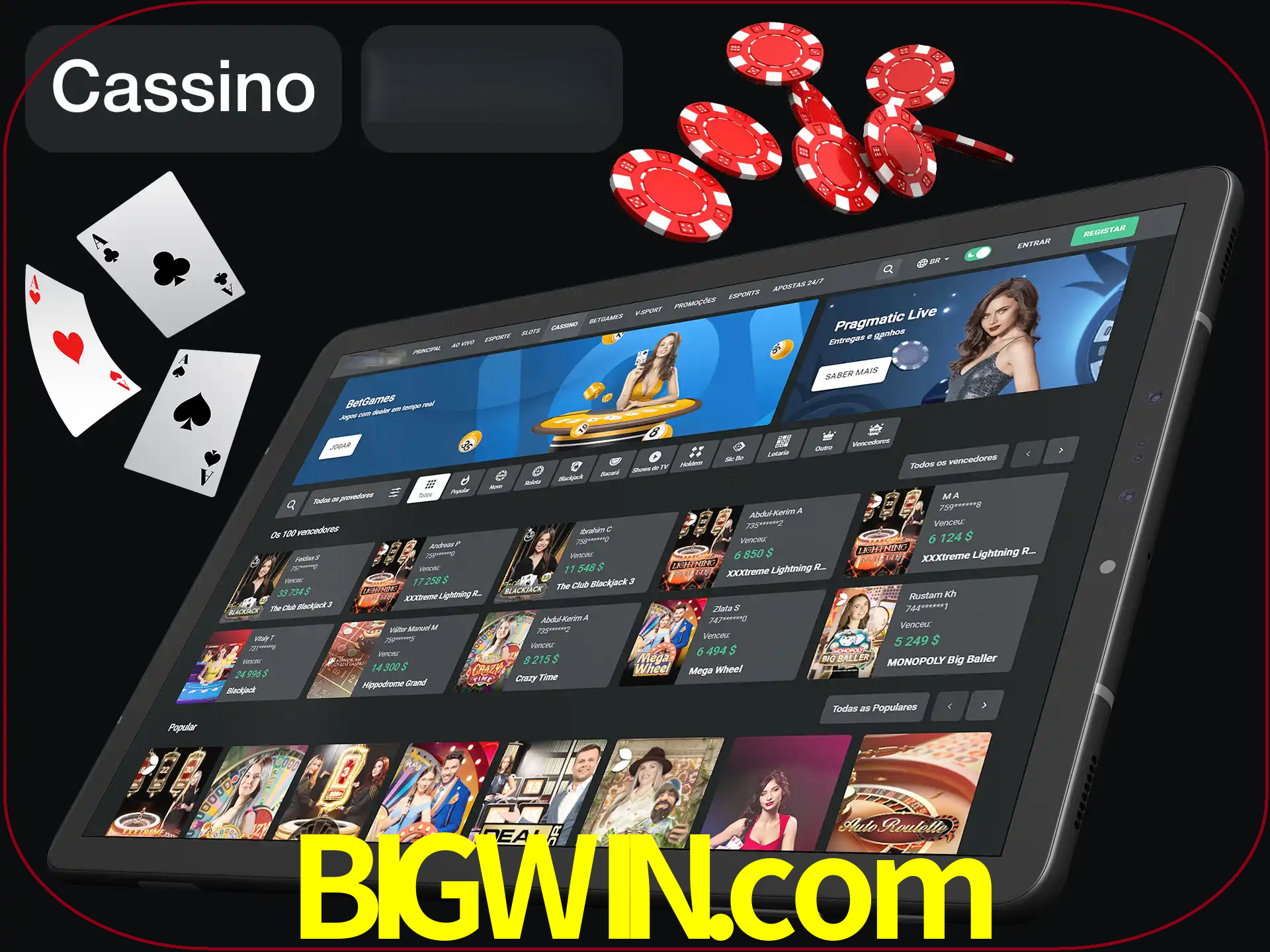 Jogue vários jogos de cassino em nosso cassino.