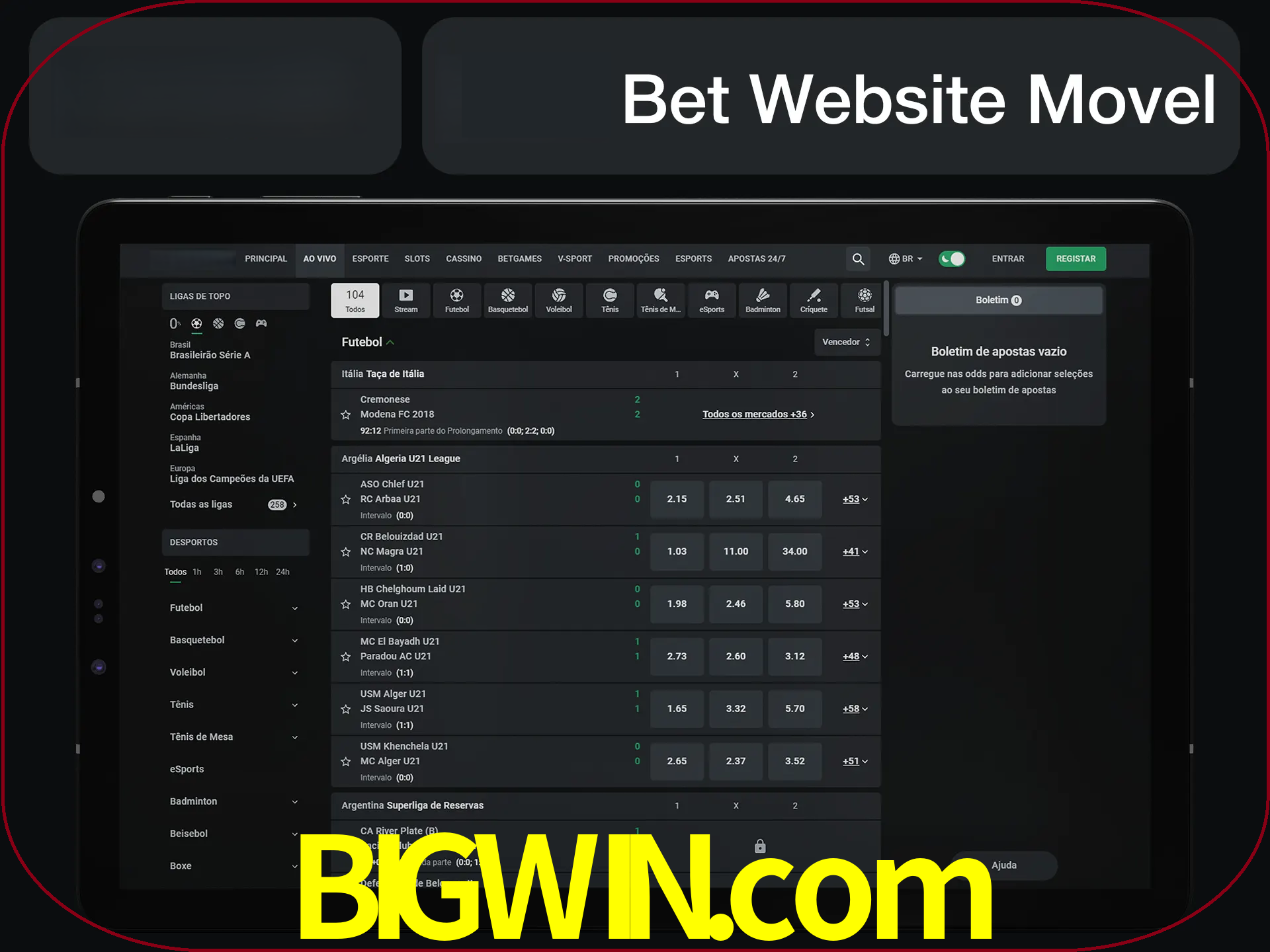 Use nosso website em qualquer dispositivo.
